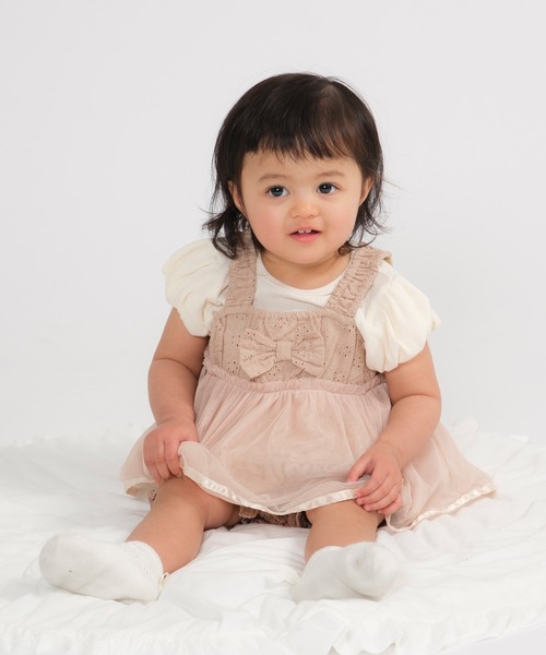 kids zoo(キッズズー)の「無地バルーンスリーブ半袖Tシャツ(Tシャツ/カットソー・キッズ・オフホワイト/スミクロ/ラベンダー・80/90)」の12枚目の写真