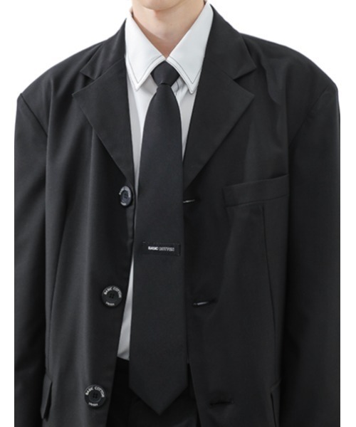 BASIC COTTON(ベーシックコットン)の「A'GEM/9 × .kom『BASIC COTTON/ベーシックコットン』 BASIC NECK TIE/ベーシックネックタイ(ネクタイ・レディース・ブラック・FREE)」の1枚目の写真