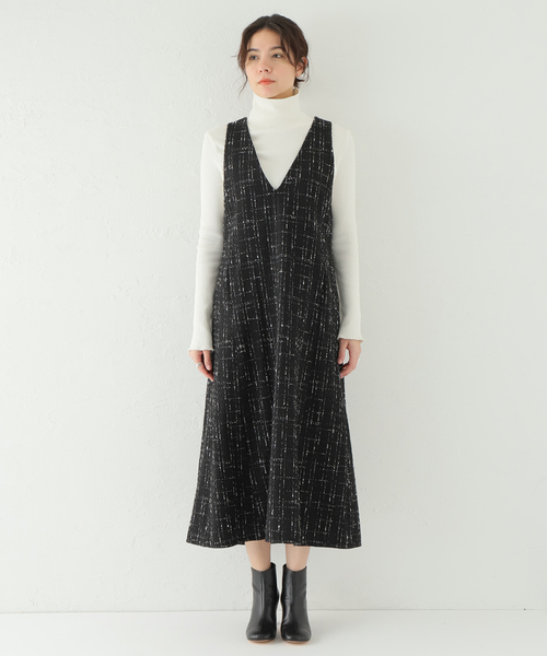 La TOTALITE（ラトータリテ）の「ツイードフレアジャンスカワンピース 