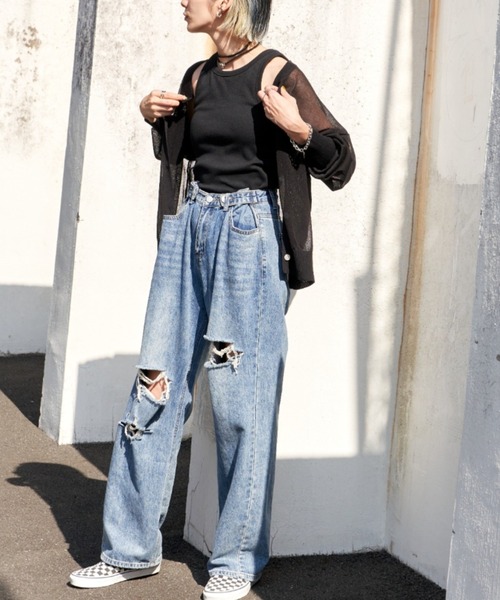 Auntie Rosa Holiday（アンティローザホリデー）の「シアークルーカーディガン（カーディガン/ボレロ・レディース・ブルー/ブラック/ピンク・FREE）」の2枚目の写真