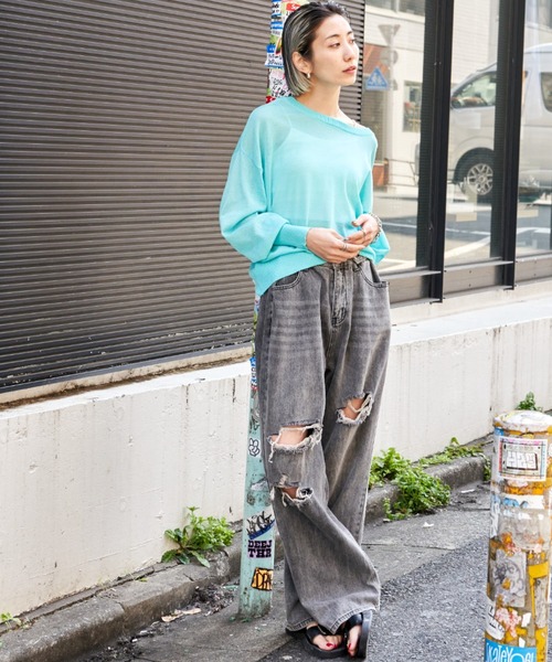 Auntie Rosa Holiday（アンティローザホリデー）の「シアークルーカーディガン（カーディガン/ボレロ・レディース・ブルー/ブラック/ピンク・FREE）」の12枚目の写真