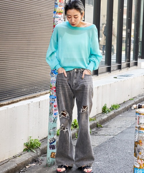 Auntie Rosa Holiday（アンティローザホリデー）の「シアークルーカーディガン（カーディガン/ボレロ・レディース・ブルー/ブラック/ピンク・FREE）」の16枚目の写真