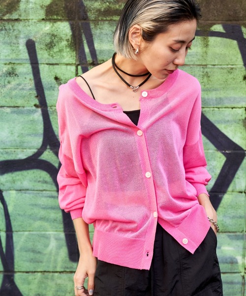 Auntie Rosa Holiday（アンティローザホリデー）の「シアークルーカーディガン（カーディガン/ボレロ・レディース・ブルー/ブラック/ピンク・FREE）」の19枚目の写真