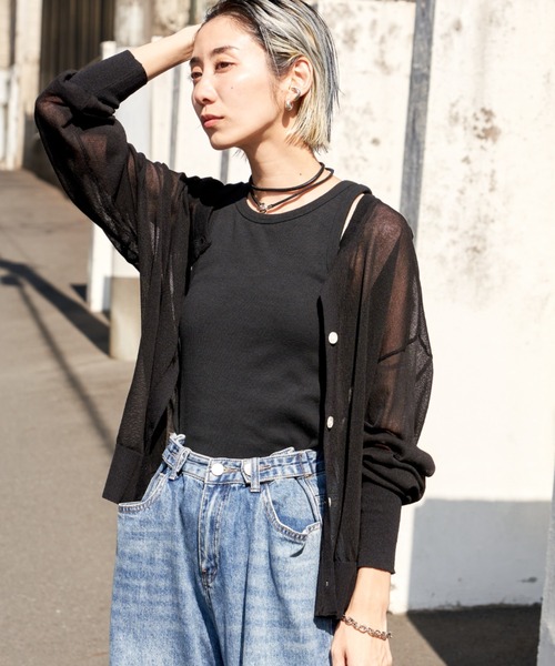 Auntie Rosa Holiday（アンティローザホリデー）の「シアークルーカーディガン（カーディガン/ボレロ・レディース・ブルー/ブラック/ピンク・FREE）」の13枚目の写真