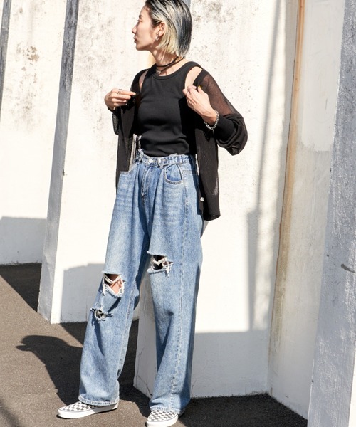 Auntie Rosa Holiday（アンティローザホリデー）の「シアークルーカーディガン（カーディガン/ボレロ・レディース・ブルー/ブラック/ピンク・FREE）」の14枚目の写真