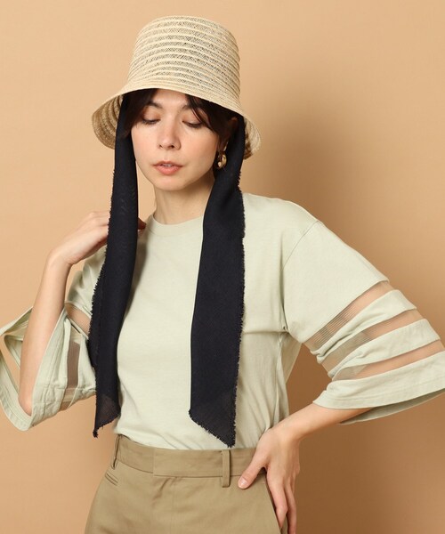 La Maison de Lyllis(メゾンドリリス)の「◆La maison de Lyllis(メゾンドリリス)【別注】クロッシェスカーフハット(ハット・レディース・ベージュ・00)」の2枚目の写真