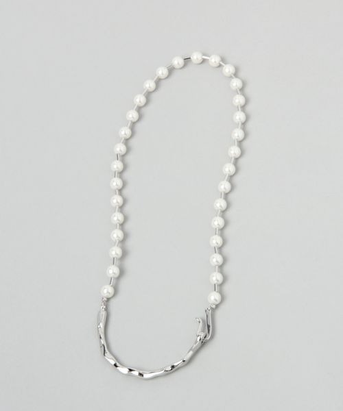 JEANASIS（ジーナシス）の「パールメタルネックレス/185054（ネックレス・レディース・シルバー系その他/ゴールド系その他・FREE）」の2枚目の写真