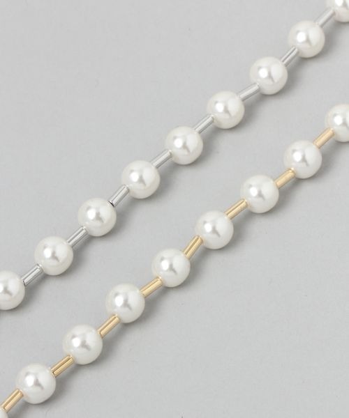 JEANASIS（ジーナシス）の「パールメタルネックレス/185054（ネックレス・レディース・シルバー系その他/ゴールド系その他・FREE）」の3枚目の写真