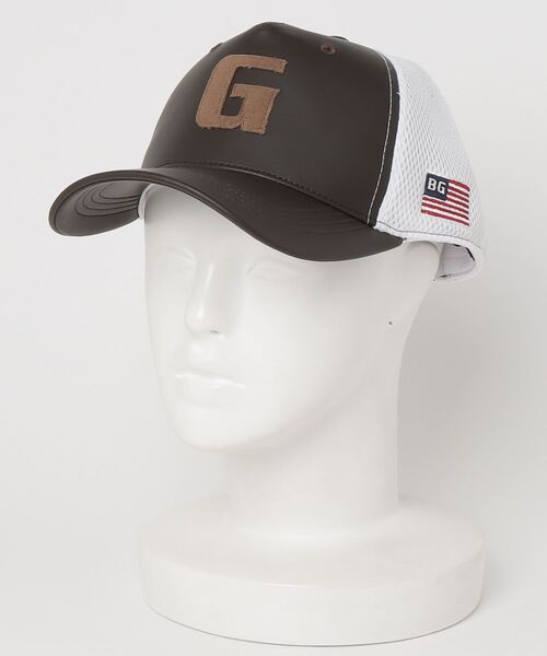 BRIEFING(ブリーフィング)の「【ブリーフィングゴルフ】MENS LEATHER INITIAL MESH CAP(サンバイザー・メンズ・ブラック/ホワイト/ブラウン/ネイビー・FREE)」の3枚目の写真