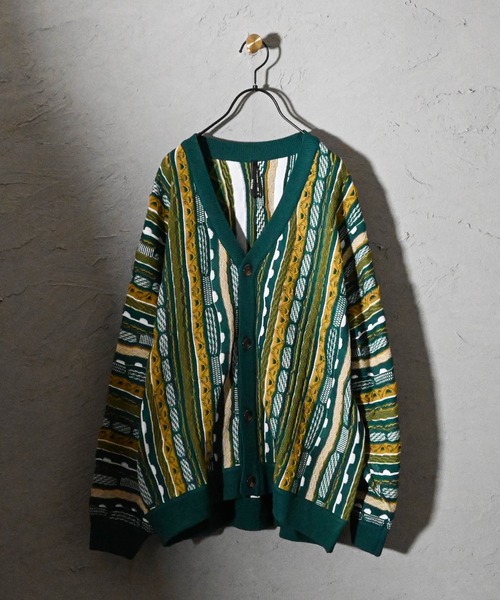 Ritzy（リッツィー）の「バルーンスリーブニット総柄カーディガン（カーディガン/ボレロ・メンズ・ベージュ/ブラック/ネイビー/グリーン・LARGE/MEDIUM）」の4枚目の写真