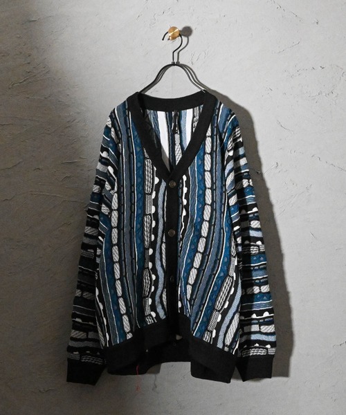 Ritzy（リッツィー）の「バルーンスリーブニット総柄カーディガン（カーディガン/ボレロ・メンズ・ベージュ/ブラック/ネイビー/グリーン・LARGE/MEDIUM）」の2枚目の写真