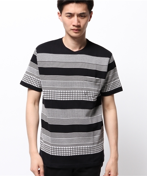 HARE(ハレ)の「ジャガードラインカットソー(HARE)(Tシャツ/カットソー・メンズ・オフホワイト/カーキ/ネイビー・MEDIUM/SMALL/LARGE)」の10枚目の写真