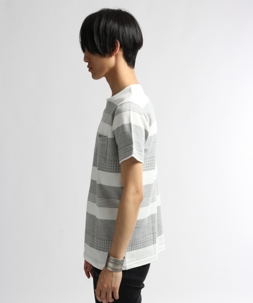 HARE(ハレ)の「ジャガードラインカットソー(HARE)(Tシャツ/カットソー・メンズ・オフホワイト/カーキ/ネイビー・MEDIUM/SMALL/LARGE)」の16枚目の写真