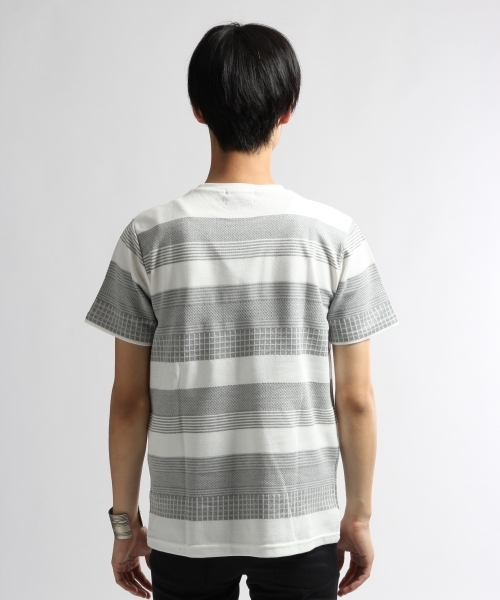 HARE(ハレ)の「ジャガードラインカットソー(HARE)(Tシャツ/カットソー・メンズ・オフホワイト/カーキ/ネイビー・MEDIUM/SMALL/LARGE)」の17枚目の写真