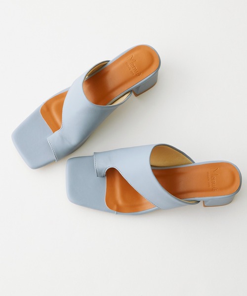 menue（メヌエ）の「ミドルヒール トングサンダル（サンダル・レディース・ベージュ/アイボリー/ブラック/ブルー/ブラウン・3L/M/XS/LL/L/S）」の5枚目の写真