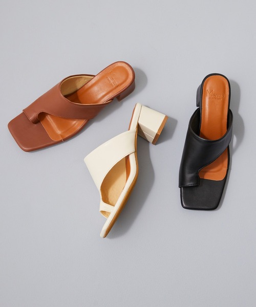 menue（メヌエ）の「ミドルヒール トングサンダル（サンダル・レディース・ベージュ/アイボリー/ブラック/ブルー/ブラウン・3L/M/XS/LL/L/S）」の10枚目の写真