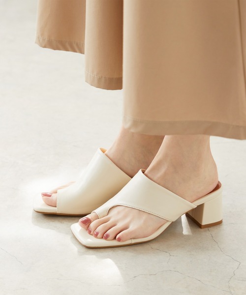 menue（メヌエ）の「ミドルヒール トングサンダル（サンダル・レディース・ベージュ/アイボリー/ブラック/ブルー/ブラウン・3L/M/XS/LL/L/S）」の8枚目の写真