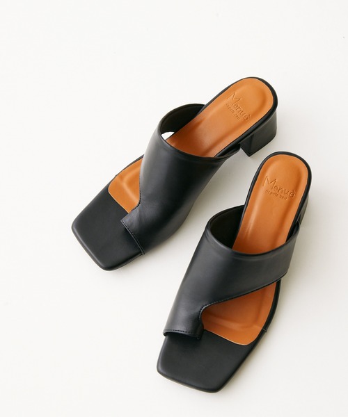 menue（メヌエ）の「ミドルヒール トングサンダル（サンダル・レディース・ベージュ/アイボリー/ブラック/ブルー/ブラウン・3L/M/XS/LL/L/S）」の11枚目の写真