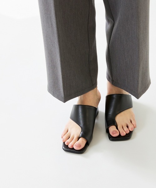 menue（メヌエ）の「ミドルヒール トングサンダル（サンダル・レディース・ベージュ/アイボリー/ブラック/ブルー/ブラウン・3L/M/XS/LL/L/S）」の14枚目の写真