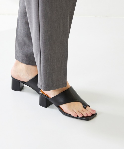 menue（メヌエ）の「ミドルヒール トングサンダル（サンダル・レディース・ベージュ/アイボリー/ブラック/ブルー/ブラウン・3L/M/XS/LL/L/S）」の15枚目の写真