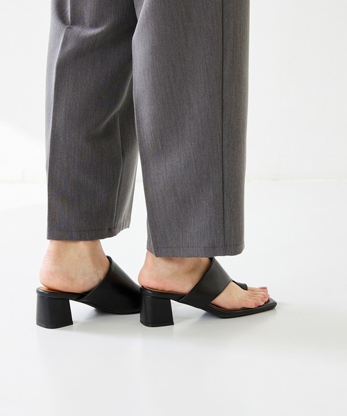 menue（メヌエ）の「ミドルヒール トングサンダル（サンダル・レディース・ベージュ/アイボリー/ブラック/ブルー/ブラウン・3L/M/XS/LL/L/S）」の16枚目の写真