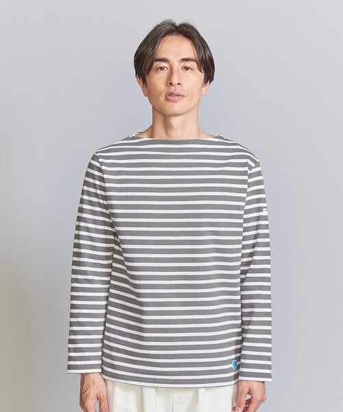 ORCIVAL（オーシバル）の「＜ORCIVAL＞ BORDER BIG TEE/カットソー（Tシャツ/カットソー・メンズ・ダークグレー/ロイヤルブルー/オフホワイト・05/03/04）」の12枚目の写真