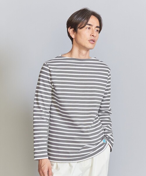 ORCIVAL（オーシバル）の「＜ORCIVAL＞ BORDER BIG TEE/カットソー（Tシャツ/カットソー・メンズ・ダークグレー/ロイヤルブルー/オフホワイト・05/03/04）」の4枚目の写真