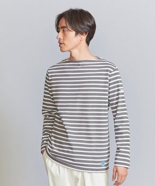 ORCIVAL（オーシバル）の「＜ORCIVAL＞ BORDER BIG TEE/カットソー（Tシャツ/カットソー・メンズ・ダークグレー/ロイヤルブルー/オフホワイト・05/03/04）」の15枚目の写真