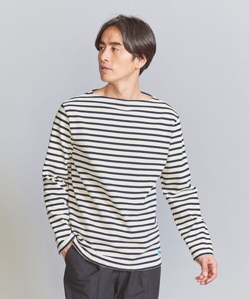 ORCIVAL（オーシバル）の「＜ORCIVAL＞ BORDER BIG TEE/カットソー（Tシャツ/カットソー・メンズ・ダークグレー/ロイヤルブルー/オフホワイト・05/03/04）」の9枚目の写真