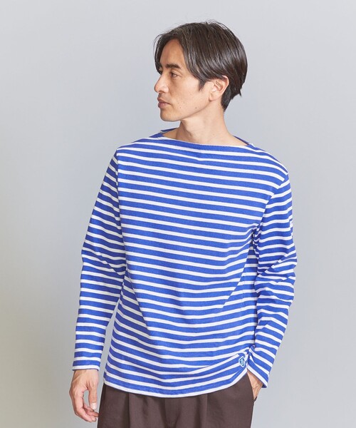 ORCIVAL（オーシバル）の「＜ORCIVAL＞ BORDER BIG TEE/カットソー（Tシャツ/カットソー・メンズ・ダークグレー/ロイヤルブルー/オフホワイト・05/03/04）」の5枚目の写真