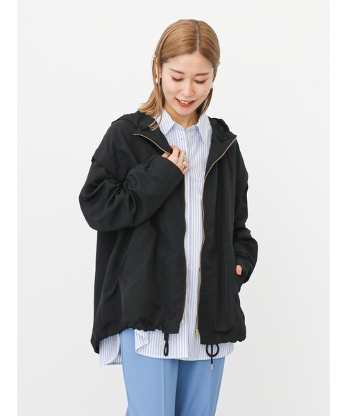 Samansa Mos2 blue（サマンサモスモスブルー）の「袖2wayマウンテンパーカー（ブルゾン・レディース・ブラック/カーキ/オフホワイト・ﾌﾘ-）」の3枚目の写真