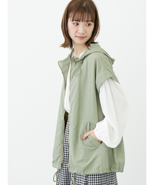 Samansa Mos2 blue（サマンサモスモスブルー）の「袖2wayマウンテンパーカー（ブルゾン・レディース・ブラック/カーキ/オフホワイト・ﾌﾘ-）」の12枚目の写真