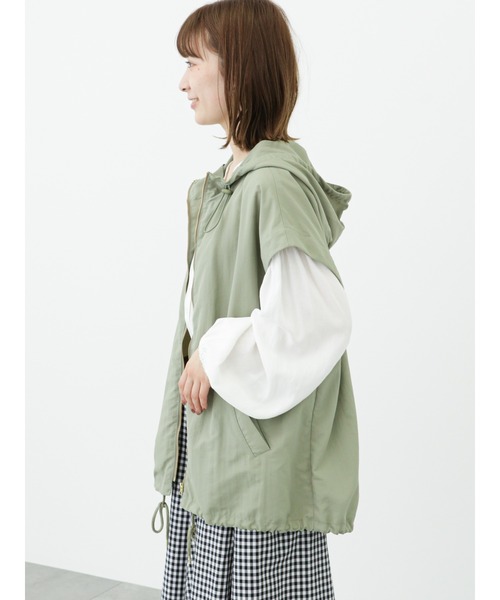 Samansa Mos2 blue（サマンサモスモスブルー）の「袖2wayマウンテンパーカー（ブルゾン・レディース・ブラック/カーキ/オフホワイト・ﾌﾘ-）」の13枚目の写真