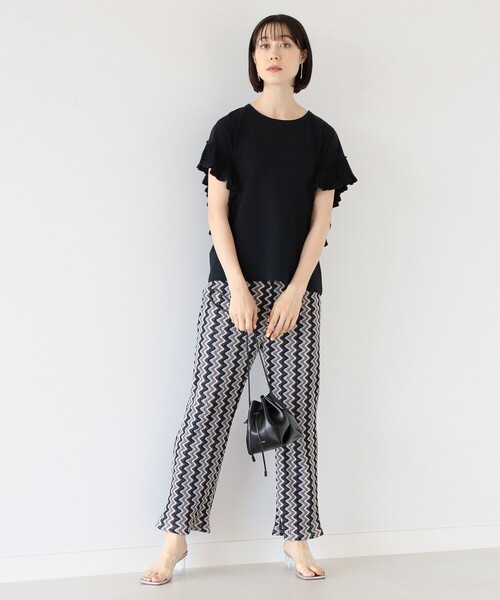 Ray BEAMS（レイビームス）の「Ray BEAMS / ニット フリル スリーブ Tシャツ（Tシャツ/カットソー・レディース・ブラック/サックスブルー/ホワイト・ONE SIZE）」の15枚目の写真