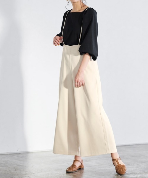 Pierrot（ピエロ）の「華奢ストラップサロペット（サロペット/オーバーオール・レディース・ブラック/ネイビー/ベージュ/アイボリー・M/L）」の2枚目の写真