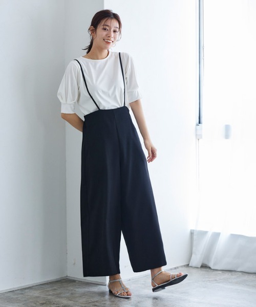 Pierrot（ピエロ）の「華奢ストラップサロペット（サロペット/オーバーオール・レディース・ブラック/ネイビー/ベージュ/アイボリー・M/L）」の15枚目の写真