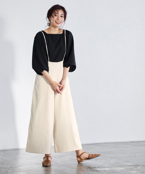 Pierrot（ピエロ）の「華奢ストラップサロペット（サロペット/オーバーオール・レディース・ブラック/ネイビー/ベージュ/アイボリー・M/L）」の16枚目の写真