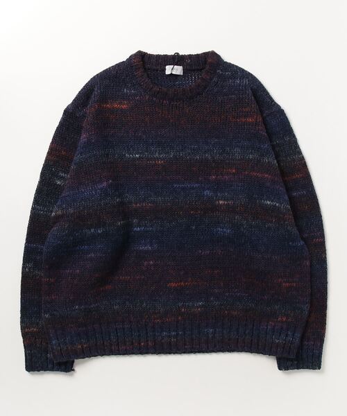 URU(ウル)の「URU/ウル/CREW NECK KNIT(ニット/セーター・メンズ・ベージュ/ネイビー・F)」の5枚目の写真