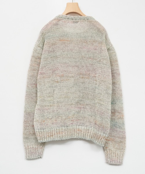 URU(ウル)の「URU/ウル/CREW NECK KNIT(ニット/セーター・メンズ・ベージュ/ネイビー・F)」の4枚目の写真