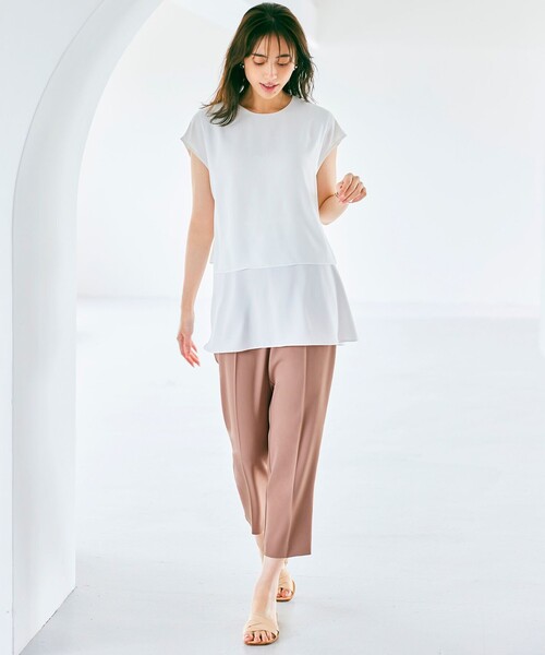 ANY SIS(エニィスィス)の「【接触冷感&UVカット】サラキレイ テーパードパンツ(その他パンツ・レディース・ネイビー系/アイボリー系/オレンジ系/カーキ系/黄土色系・3/2/1)」の5枚目の写真