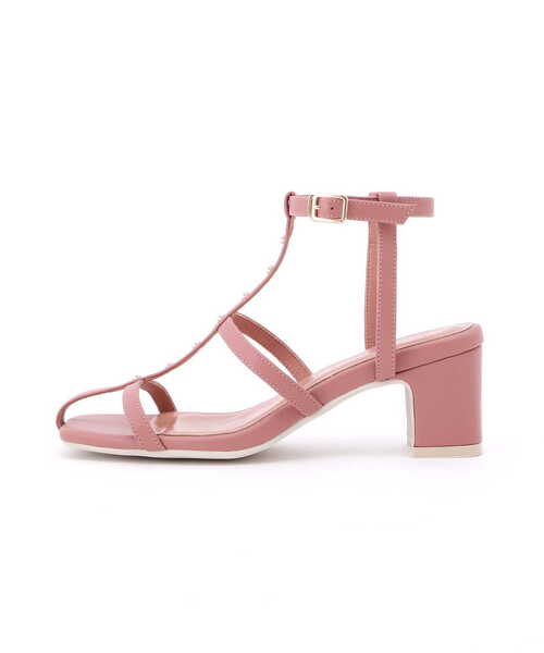 EDIT COLOGNE(エディットコロン)の「パール付Tストラップサンダル(パンプス・レディース・ホワイト/ピンク/ブラック・23.0cm/23.5cm/24.0cm)」の3枚目の写真