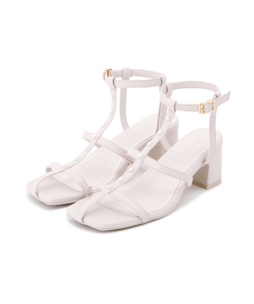 EDIT COLOGNE(エディットコロン)の「パール付Tストラップサンダル(パンプス・レディース・ホワイト/ピンク/ブラック・23.0cm/23.5cm/24.0cm)」の9枚目の写真