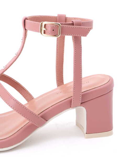 EDIT COLOGNE(エディットコロン)の「パール付Tストラップサンダル(パンプス・レディース・ホワイト/ピンク/ブラック・23.0cm/23.5cm/24.0cm)」の4枚目の写真