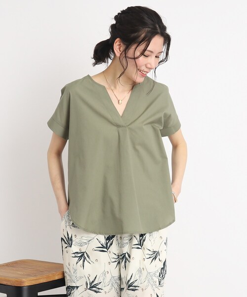 SHOO・LA・RUE(シューラルー)の「◆この夏、ヘビロテな予感!シンプル スキッパーシャツ(シャツ/ブラウス・レディース・カーキ/ネイビー/ライトパープル/ホワイト系・04/02/03)」の14枚目の写真