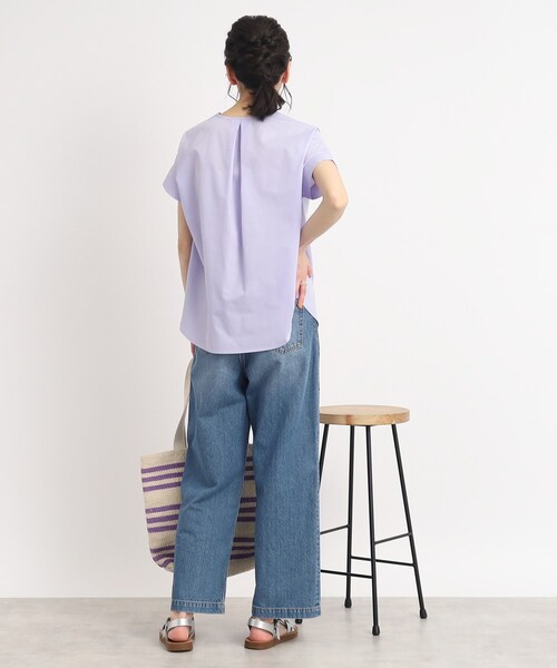 SHOO・LA・RUE(シューラルー)の「◆この夏、ヘビロテな予感!シンプル スキッパーシャツ(シャツ/ブラウス・レディース・カーキ/ネイビー/ライトパープル/ホワイト系・04/02/03)」の18枚目の写真