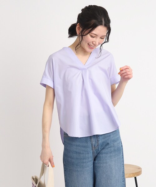 SHOO・LA・RUE(シューラルー)の「◆この夏、ヘビロテな予感!シンプル スキッパーシャツ(シャツ/ブラウス・レディース・カーキ/ネイビー/ライトパープル/ホワイト系・04/02/03)」の20枚目の写真