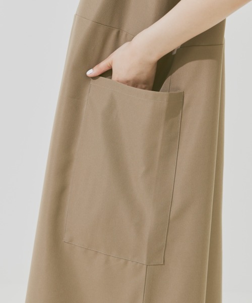 Libra Cue（リブラ キュー）の「キーネックロングジャンパースカート（ジャンパースカート・レディース・ブラック/ベージュ・FREE）」の9枚目の写真