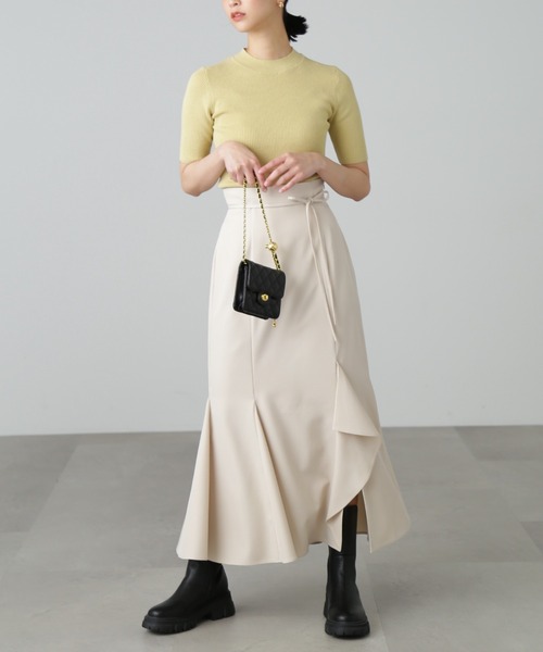 FREE'S MART（フリーズマート）の「【Sシリーズ対応】◇ハイウエストラッフルフロントスリットマーメイドスカート（スカート・レディース・ベージュ/ブラック/ブルー・X-SMALL/SMALL/MEDIUM）」の8枚目の写真