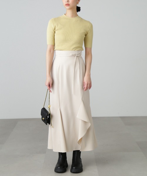 FREE'S MART（フリーズマート）の「【Sシリーズ対応】◇ハイウエストラッフルフロントスリットマーメイドスカート（スカート・レディース・ベージュ/ブラック/ブルー・X-SMALL/SMALL/MEDIUM）」の7枚目の写真