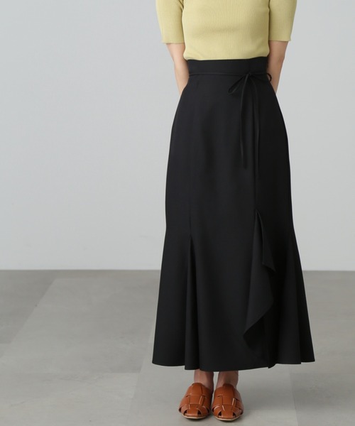 FREE'S MART（フリーズマート）の「【Sシリーズ対応】◇ハイウエストラッフルフロントスリットマーメイドスカート（スカート・レディース・ベージュ/ブラック/ブルー・X-SMALL/SMALL/MEDIUM）」の14枚目の写真